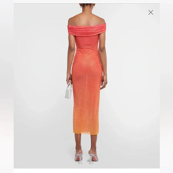 Self-portrait rhinestones off the shoulder dress - Picture 3 of 12